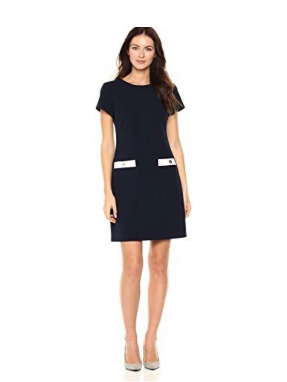 Tommy Hilfiger Black Sheath Mini Dress Short Sleeve Crew Neck